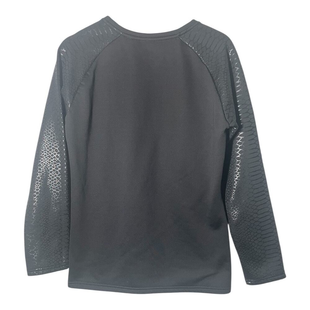 Harley Davidson Black Sweatshirt Size Large Womens snake skin printed sleeve - Picture 2 of 5